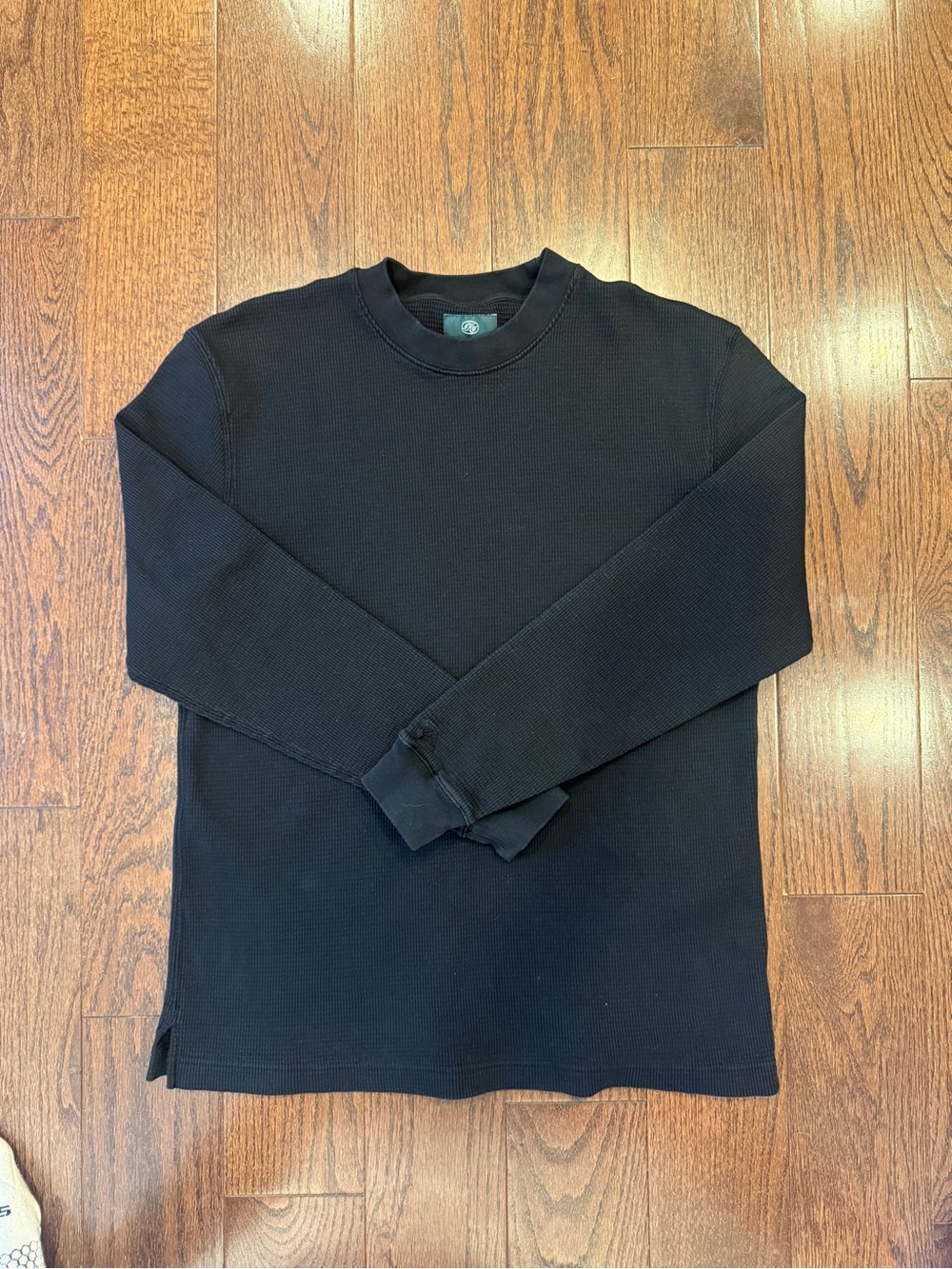 Men's Black Crewneck Thermal Sweater